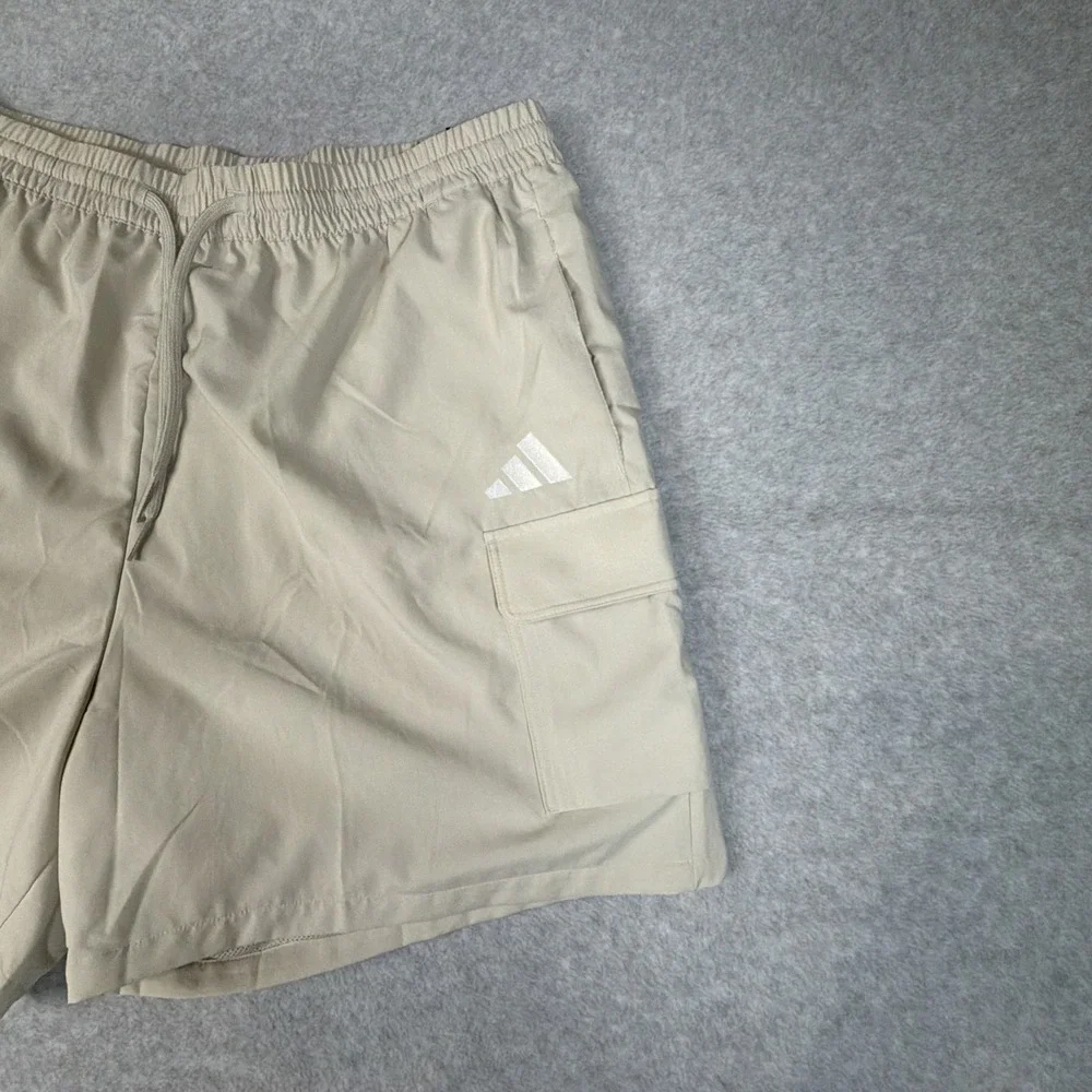 Adidas Cargo Shorts Mens XL Sandstone/White Logo 5